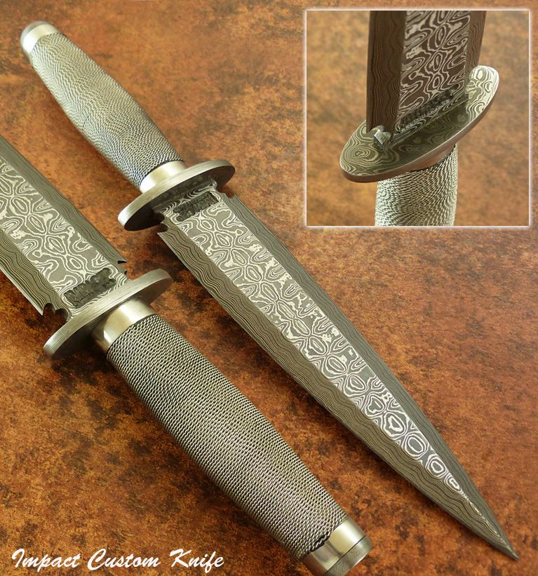 IMPACT RARE CUSTOM DAMASCUS ART DAGGER KNIFE WIRE WRAPPED HANDLE eBay