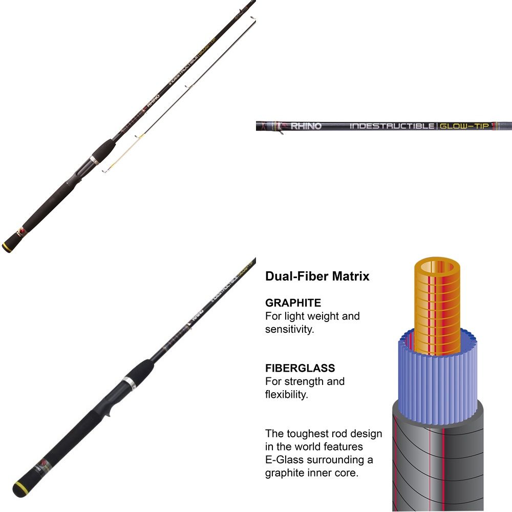 Zebco Rhino Indestructible 6' Med Act. 2 piece Casting Rod 33 ugly