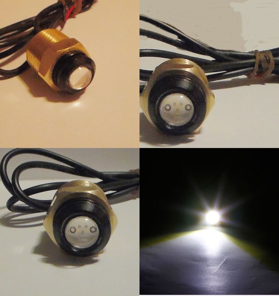 WHITE LED BOAT PLUG LIGHT GARBOARD BRASS DRAIN 1/2" NPT MARINE