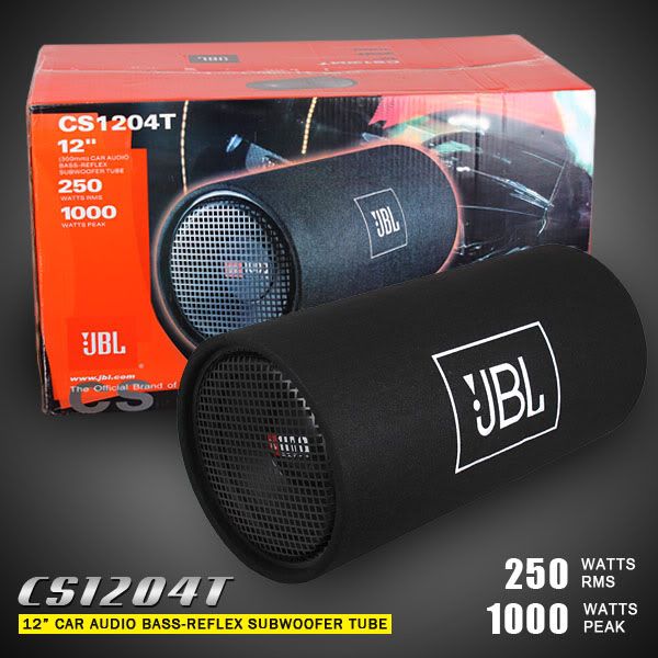 NEW JBL CS1204T 12" 1000W BASS TUBE LOADED SUBWOOFER ENCLOSURE BOX SUB
