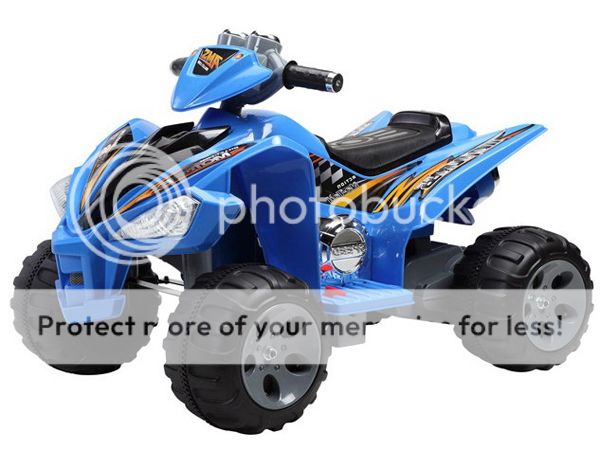 Kids Quad ATV 4 Wheeler Ride on Power 2 Motors 12V Traction Wheels Blue