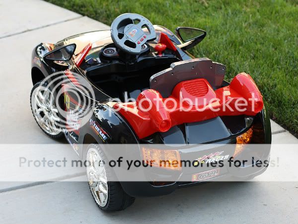 Black Hot Racer Kids Electric Power Ride on Car  RC Remote Sport Wheels