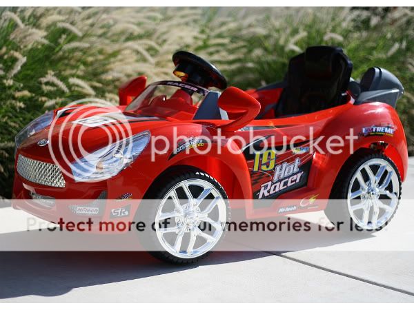 Red Hot Racer Kids Battery Power Ride On Car  & RC Remote Sport 