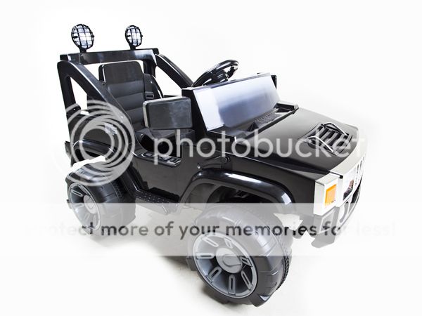 Black 12V RC Electric Power Kids Ride on Hummer Jeep Car w Big Wheels Remote