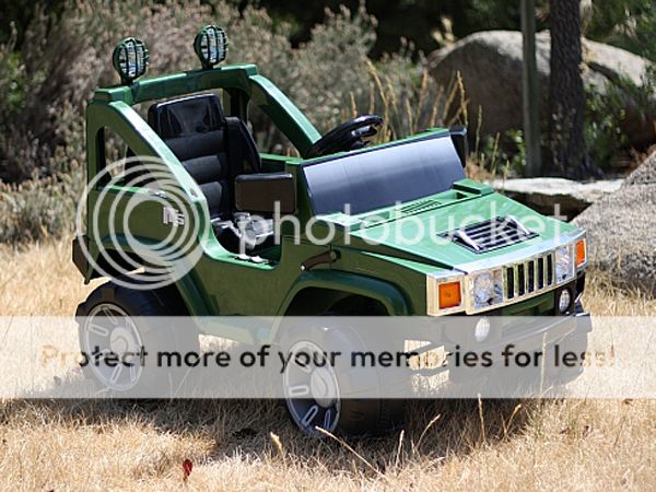 Battery Power Kids Ride on Hummer Jeep w Big Wheels R C Remote