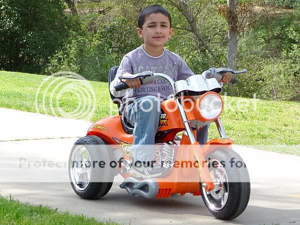 Kids Orange Ride on Chopper Power Motorcycle 12v Wheels  