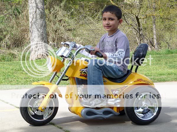 Kids Motorcycle 12v Chopper Ride On Power Wheels Yellow  