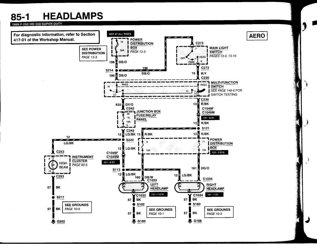 2000 7.3 Headlights both Hi/Lo do not work - Ford Truck ... headlamp wire diagram 2000 f350 