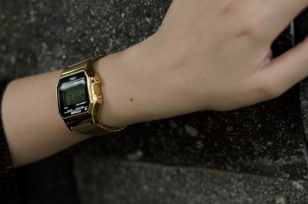 timex gold digital watch
