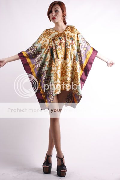 Vtg 70s HIPPIE ethnic AFRICAN cocoon CAFTAN mini DRESS  