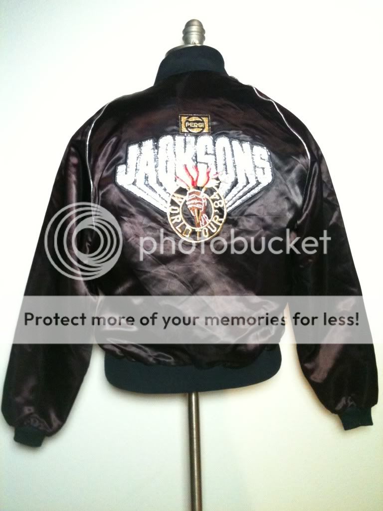   MICHAEL JACKSON JACKSONS WORLD TOUR 1984 Black Satin PEPSI TOUR JACKET