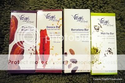 The set of Vosges Chocolate Bars that I won from Trip or Treats - CertifiedFoodies.com