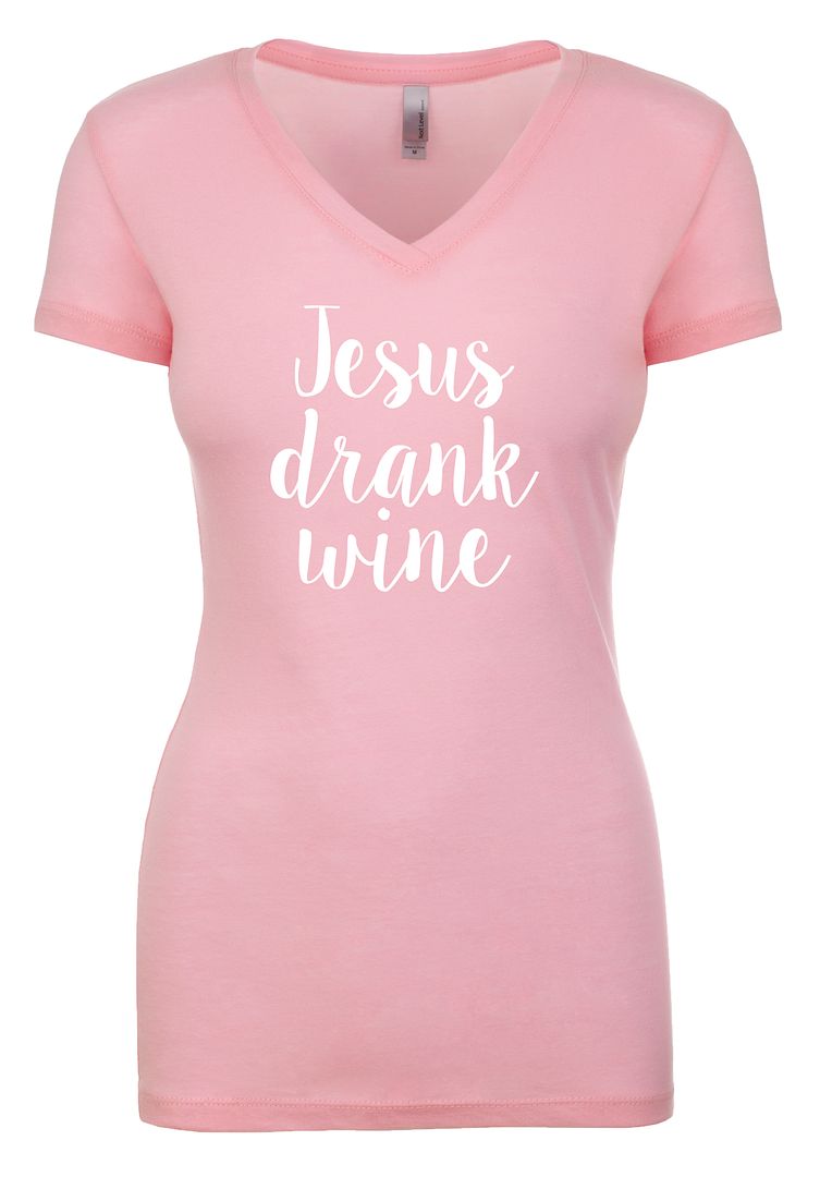 Christian Jesus Drank Wine Ladies Perfect Sporty Vee Neck Tee Shirt Tahiti - Bild 7 von 41