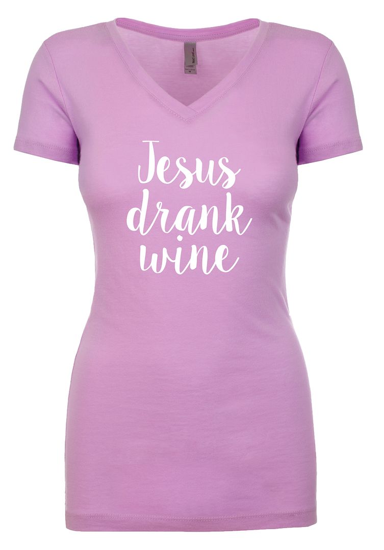 Christian Jesus Drank Wine Ladies Perfect Sporty Vee Neck Tee Shirt Tahiti - Bild 14 von 41