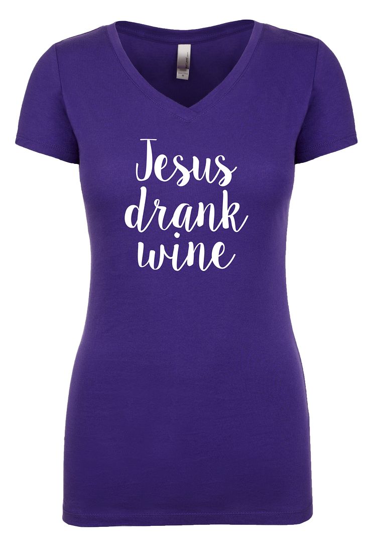 Christian Jesus Drank Wine Ladies Perfect Sporty Vee Neck Tee Shirt Tahiti - Bild 21 von 41