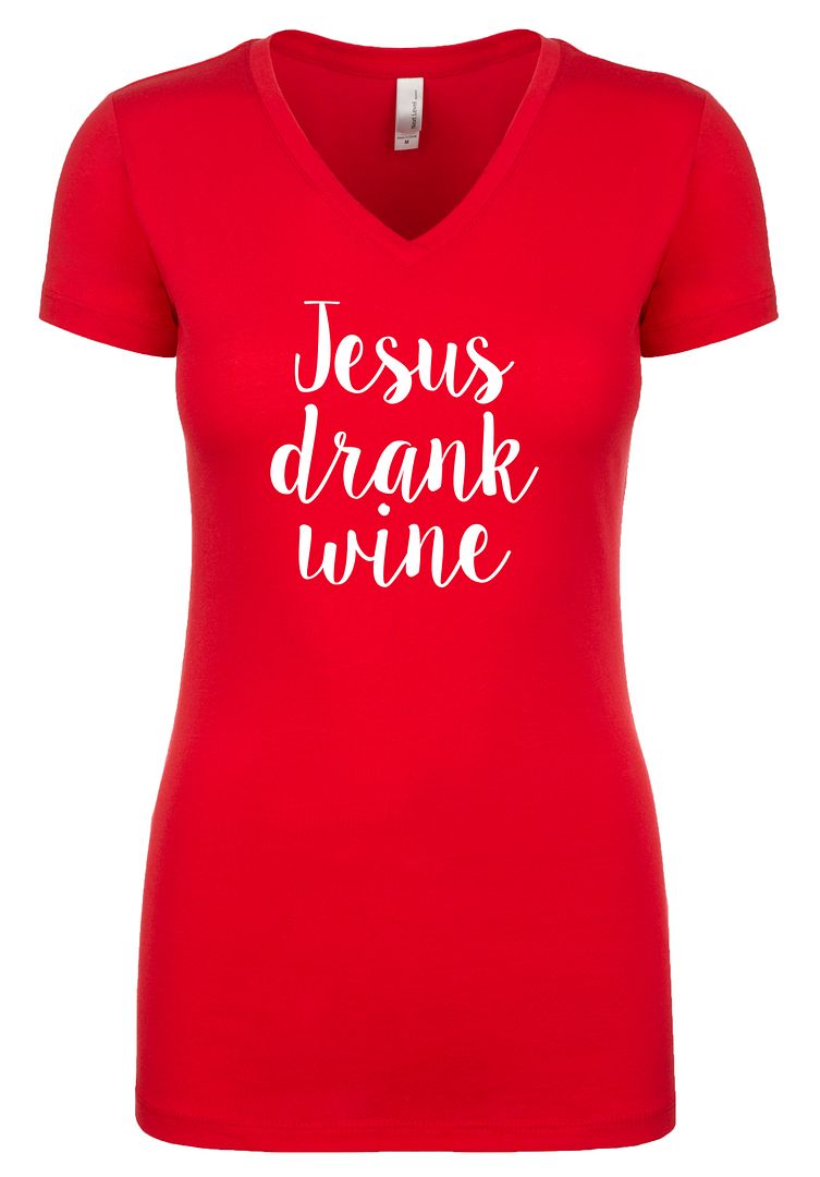Christian Jesus Drank Wine Ladies Perfect Sporty Vee Neck Tee Shirt Tahiti - Bild 28 von 41