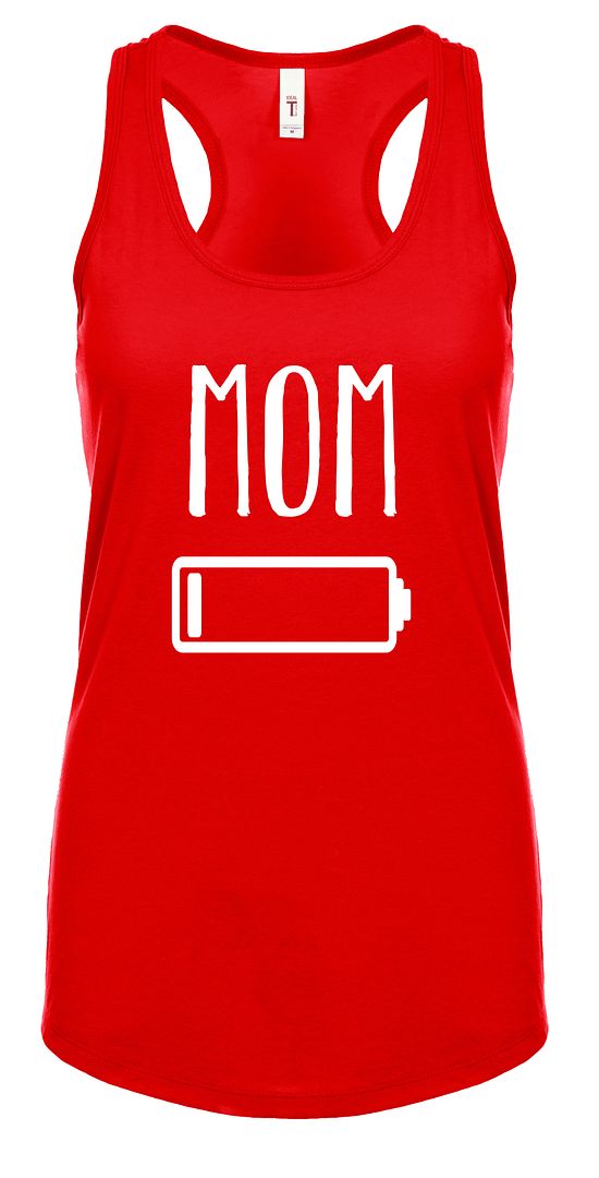 Funny Mother's Day Low Battery Ladies Racerback Tank Top Red - Bild 7 von 48