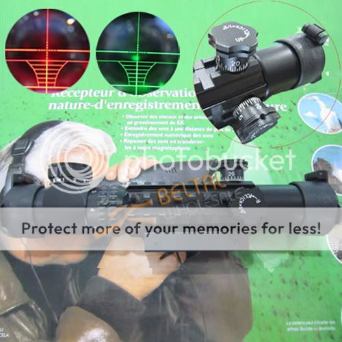 2 6x28 Zooming Reflex Red Green Laser Sight Rifle Scopes with Gun Mount