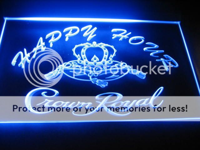 b0503-b Crown Royal Beer Happy Hour Bar Neon Light Sign