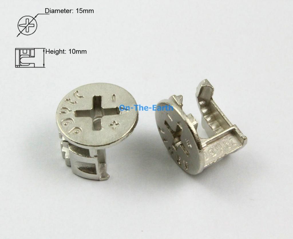 50 Pieces 15mm Diameter Furniture Cam Lock Screw Fittings