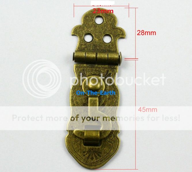 5 Antique Brass Decorative Hasp Jewelry Box Hasp Lock Latch 23x73mm with Screws