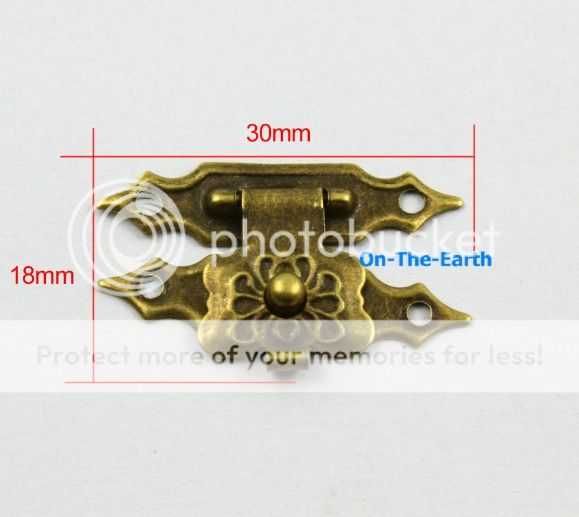 10 Antique Brass Decorative Hasp Jewelry Box Hasp Lock Latch 30x18mm with Screws