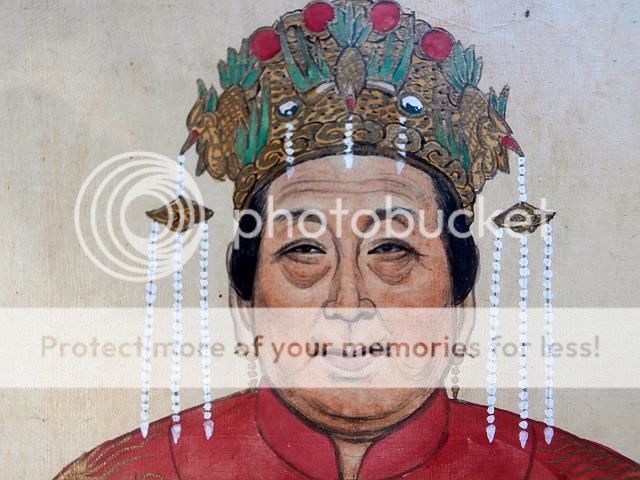 Qing Dynasty Ancestor Portrait Painting Dragon Robe Tiger Skin Chinese Artist